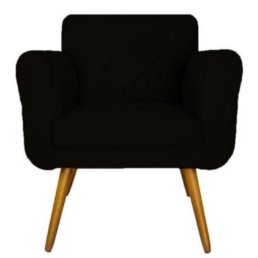 Imagem de Poltrona Decorativa Isabella em Tressê Suede Preto - DS Móveis