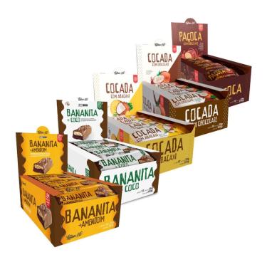 Imagem de Combo Latam Fit Zero Açúcar Paçoca Bananinha amendoim Cocada-Unissex