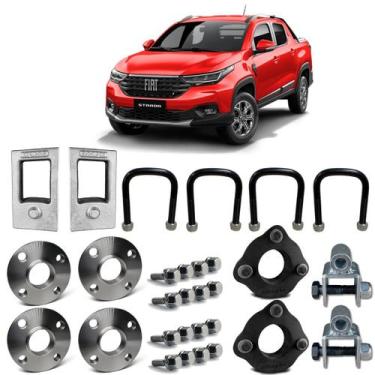 Imagem de Kit Lift Suspensão 4cm + Espaçador 15mm Fiat Strada 2021/... - Borfix