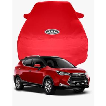 Imagem de Capa de Carro Jac T50 Tecido  Lycra Premium - Cadilhe Capas, Vermelho