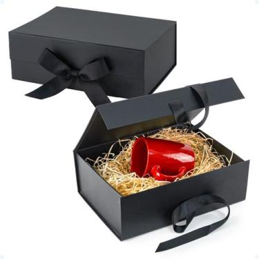 Imagem de Caixa De Presente Média Rígida 20x18x8cm C/ Laço Ímã Premium - Decore 