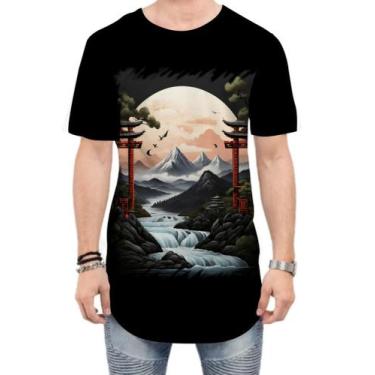 Imagem de Camiseta Longline Paisagem Oriental Portão Torii 26 - Kasubeck Store®,