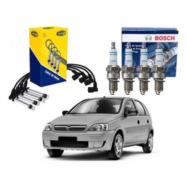 Imagem de Kit Vela Cabo Marelli Corsa Novo 1.0 Flex 2005 A 2012 - Bosch