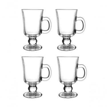 Imagem de 4 Xícaras Vidro Café Nespresso Dolce Gusto 220ml Caneca - Útil Bazar