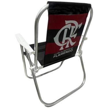 Imagem de Cadeira De Praia Varanda Alta Fixa Flamengo Preta 90kg - Botafogo