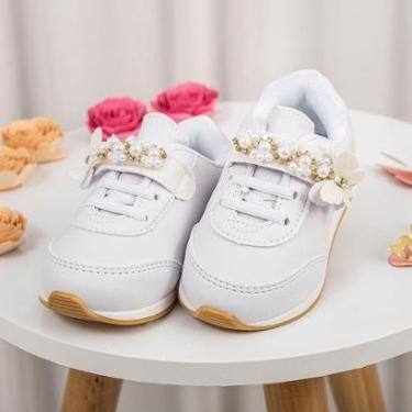 Imagem de Tênis Bebê Menina Pinokio Com Pérolas E Borboletas-Feminino