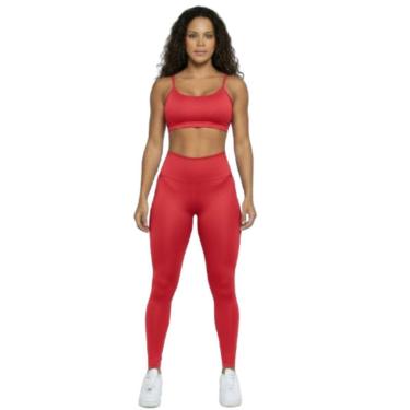 Imagem de Conjunto Top Alça Fina e Calça Suplex Bella Fiore Roupa Para Academia Treino Moda Fitne...