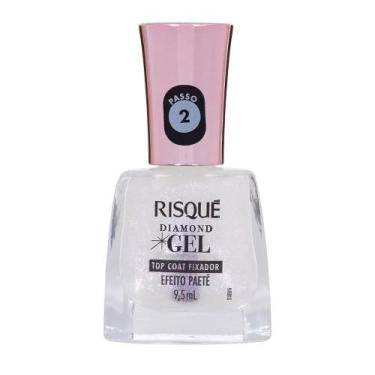 Imagem de Esmalte Risqué Diamond Gel Fixador Top Coat Efeito Paetê 9,5ml