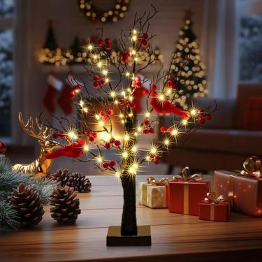 Imagem de Árvore de Mesa NILUTO 53 cm Vintage com Luzes LED de Natal