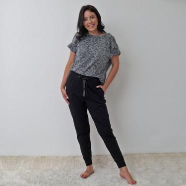 Imagem de Conjunto Pijama Lazy - CARLI, Preto, Mescla, M