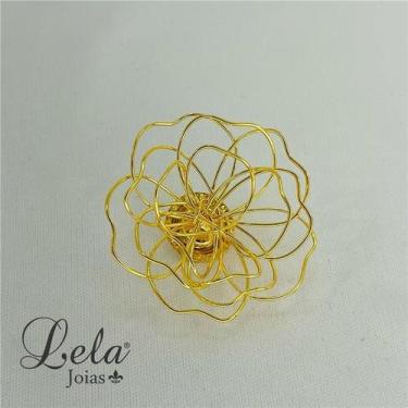 Imagem de Broche flor folheado em ouro 18k - LELA JOIAS
