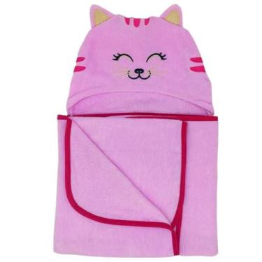 Imagem de Toalha Banho Infantil Bebê Capuz Bichinho 100% Algodão 80x80 - Petit P