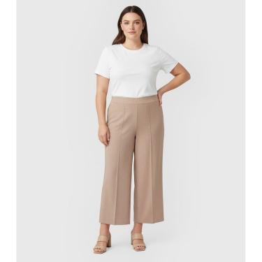 Imagem de Calça Feminina Pantalona Plus Size Renaluci Bege