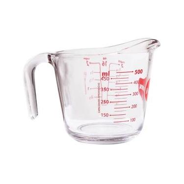 Imagem de Jarra Medidora De Vidro 500ml Marinex Jarro De Medição Com Alça E Bico Direcionador