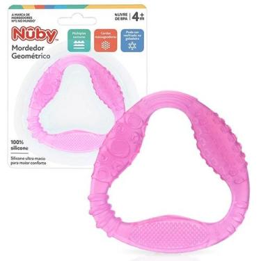 Imagem de Mordedor Massageador Geométrico Livre de BPA 4m+ Baby Nuby Cor:Rosa, R