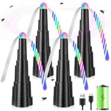 Imagem de Ventiladores repelentes de moscas AMFLOWER recarregáveis por USB com l