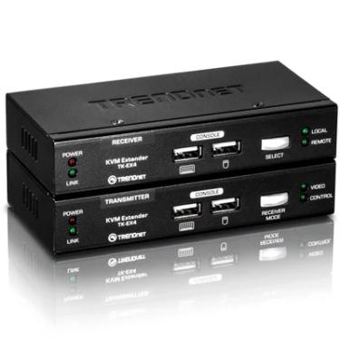 Imagem de Kit Extensor Kvm Trendnet Tk-ex4,USB,Via Cabo De Rede,Estenda Teclado, Mouse, Até 100 Metros