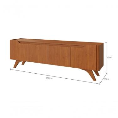 Imagem de Rack Atenas para TV 65" 180CM MDF com 3 Prateleiras Amadeirado Mavaular Móveis