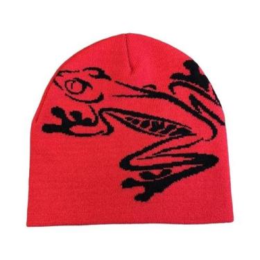 Imagem de Gorro Unissex Com Estampa De Sapo, Chapéu De Inverno De Malha Elástica