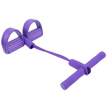 Imagem de 01 02 015 Corda de tensão de fitness, puxador de perna para fitness, equipamento de fitness abdominal, corda de puxar para casa, estudante, dormitório (roxo)