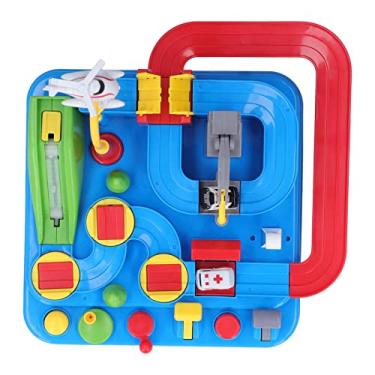 Imagem de Conjunto de carros de pista de corrida, brinquedo educacional várias cores estável e prático DIY montagem ABS para 3+ para ambientes internos