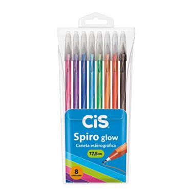 Imagem de Caneta Esferográfica SPIRO GLOW, CIS, Multicor, Estojo com 8 unidades, Multicolorido