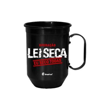 Imagem de Caneca Alumínio 600ml - Lei Seca - BrasFoot