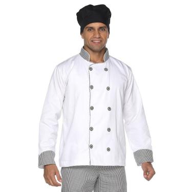 Imagem de Dolmã Chef Cozinha Masculino detalhe Pied Poule
