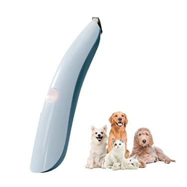 Imagem de Cortadores de cachorro para decoração, cortadores de animais silenciosos sem fio com luz LED, aparador de cuidados de pêlos de animais de estimação recarregável para patas, olhos, orelhas, rosto, garupa, azul
