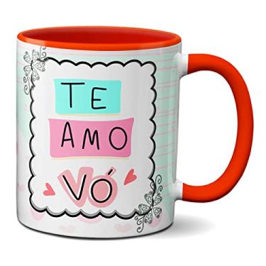 Imagem de Caneca Feliz Dia Dos Avós Te Amo Vó Presente Criativo (Vermelha)