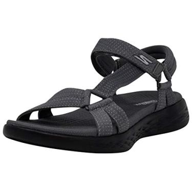 Imagem de Skechers Sandália esportiva feminina em movimento 600 - Brilliancy, Preto carvão, preto, 41