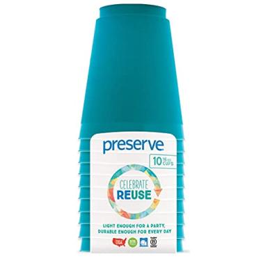 Imagem de Preserve Copos Go Leve, sem BPA, 473 ml, feitos de plástico reciclado em materiais de cozinha, Aqua