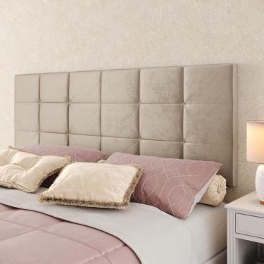 Imagem de Cabeceira Cama Box Casal Queen 1,60 Suspensa Bia Suede - Areia - RPM Móveis