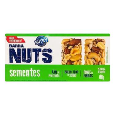Imagem de Barra De Cereais Nutry Nuts Sementes Caixa Com 2 Unidades De 30G Cada