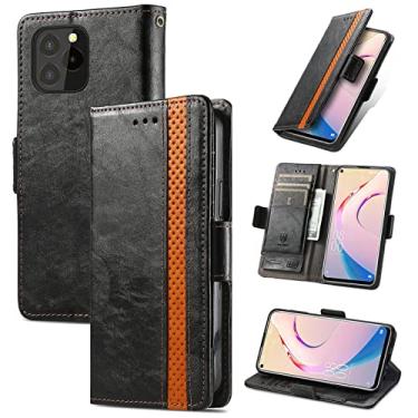Imagem de HONGYAN Capa de telefone Para OUKitel C21 Pro Caseneo Empresarial Emenda Dual Fivela Magnética Flip Horizontal Caixa De Couro PU Com Holder & Cart Slots & Carteira@#@ Capa protetora