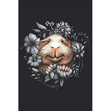 Imagem de Cochons d'Inde et fleurs: Carnet • Format: A5 (6x9 pouces) • 110 pages • Grille de points • Avec numéros de page • Agenda • Carnet • Carnet de devoirs • Original FD-DESIGN