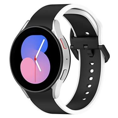 Imagem de Pulseira de silicone para Samsung Galaxy Watch 7/6/5/4/FE 40 mm 44 mm/Galaxy Watch 6 Classic 43 mm 47mm/5 Pro 45mm/4 Classic 42 mm 46 mm, 20 mm pulseira de silicone macio sem lacunas pulseira