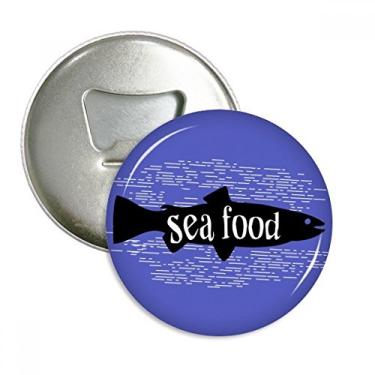 Imagem de Emblema Multifuncional com contorno de peixe de animal preto abridor de garrafas natural para geladeira