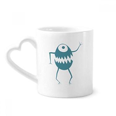 Imagem de Cyclops Alien Creature Caneca de café cerâmica copo de coração de vidro