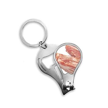 Imagem de Cortador de unhas com textura de alimentos de carne crua Fat Pork abridor de chave tesoura
