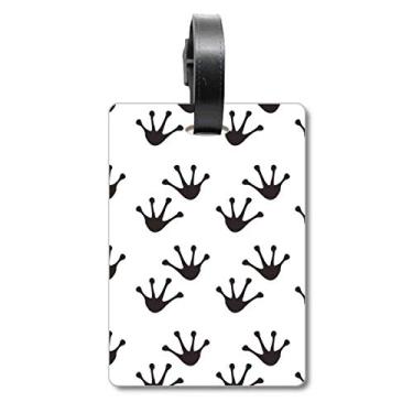 Imagem de Frog Footprints Animal Outline Protect Animal Mala Etiqueta Bagagem Cartão Pendurado Etiqueta Scutcheon Etiqueta, Multicolorido.