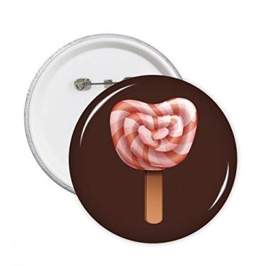 Imagem de Picolés de sorvete vermelho doces alfinetes redondos emblema botão decoração acessório 5 peças