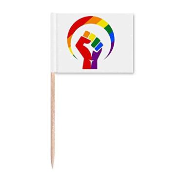 Imagem de Diferenças de gênero em torno do arco-íris igualdade palito de dente bandeiras marcadoras para decoração de festa