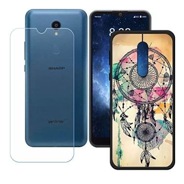 Imagem de FZYM Capa para Sharp Rouvo V + película protetora de tela de vidro temperado, capa preta de gel macio capa de telefone de proteção de silicone TPU para Sharp Rouvo V (6,6 polegadas) - KE15