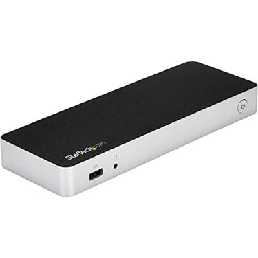 Imagem de Estação de ancoragem para laptop StarTech.com com monitor duplo USB-C – 4K HDMI, DVI via adaptador, 5 x portas USB 3.0, 60 W PD – Base USB C apenas para Windows (MST30C2HPD)