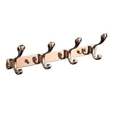 Imagem de KIZQYN Ganchos de casaco de aço inoxidável gancho de casaco durável montado na parede gancho de metal pesado quarto sala de estar cozinha gancho de armazenamento de chaves rack de casaco montado na parede (cor: 4 ganchos)