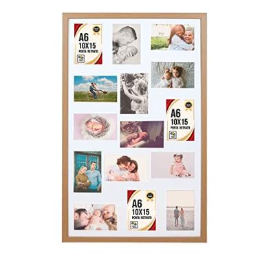 Imagem de Quadro Painel Multifotos C/vd 15 Fotos 10x15 Ideal Disjuntor (Freijó)