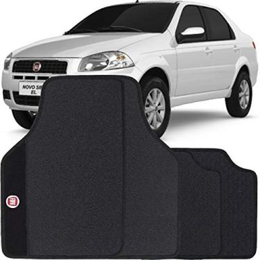 Imagem de Jogo de Tapete Borracha Pvc Universal Fiat Siena 2008 09 10 11 Preto Bordado Carpete Antiderrapante Impermeável