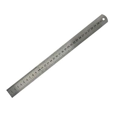 Imagem de Régua 30cm Aço Inox Escolar Escritório Casa Estudos Costura
