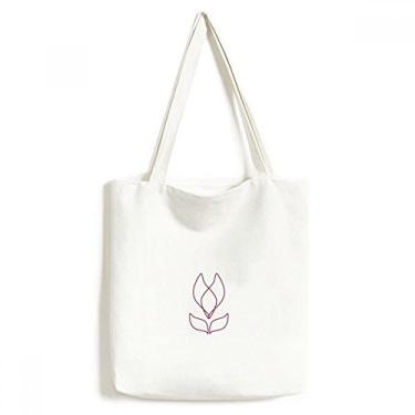 Imagem de Bolsa sacola de lona com estampa de flor de linha, bolsa de compras casual